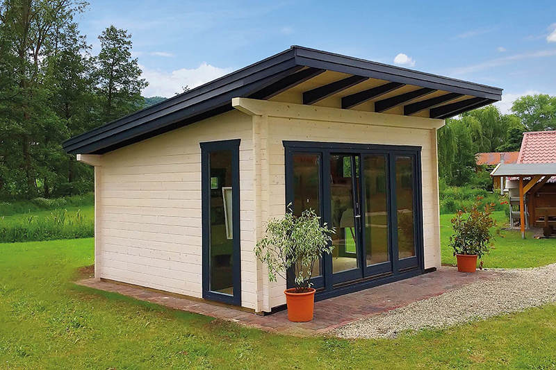 Gartenhaus aus nordischem Fichtenholz, Aluminiumtüren, HolzLand Hundshammer Deggendorf