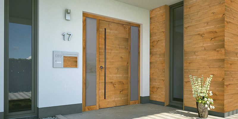 Haustür Eiche mit 2 Seitenteilen aus Glas, HolzLand Hundshammer Deggendorf